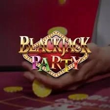 Blackjack Party online game logo by Evolution on kyngscasino.be